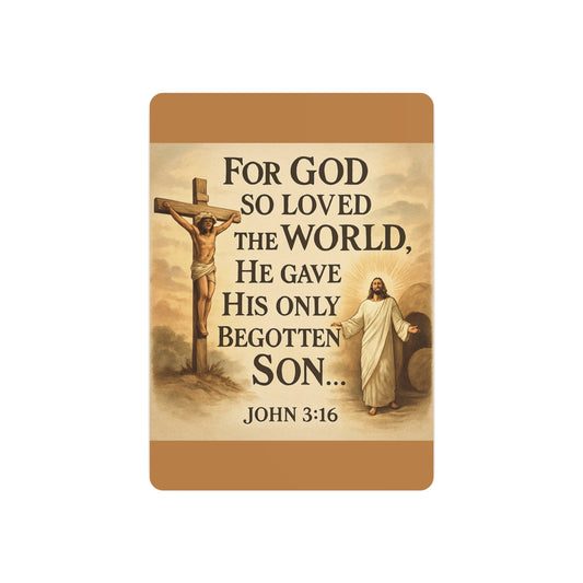 God So Loved the World Metal Art Sign — Jesus Scripture Wall Decor