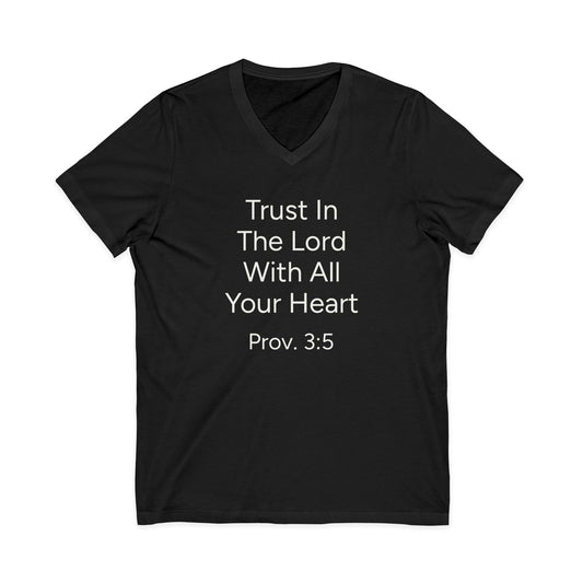 Christian Inspirational V-Neck Tee - Trust In The Lord
