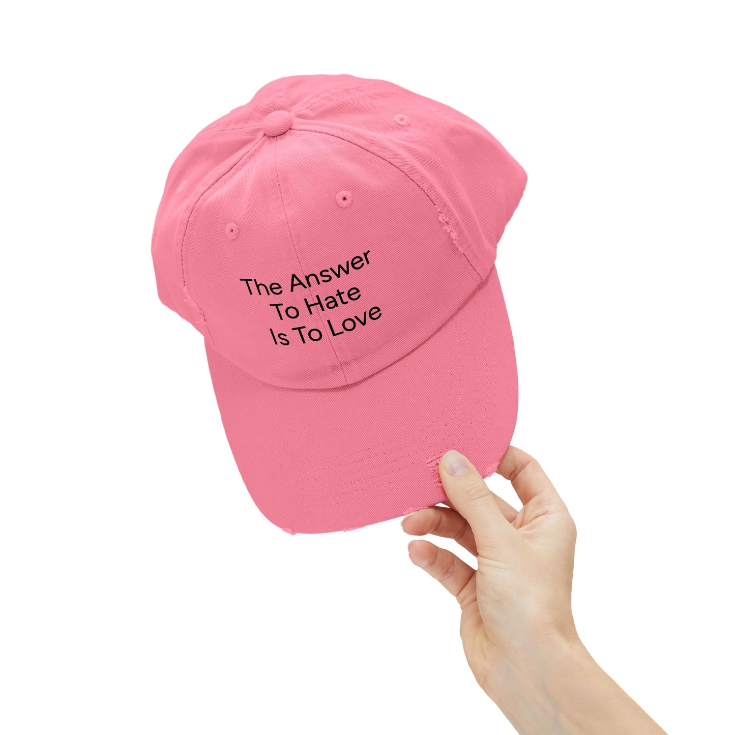 Distressed Cap - The Answer To Hate Is To Love