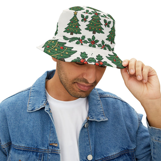 Christmas Tree Pattern Bucket Hat