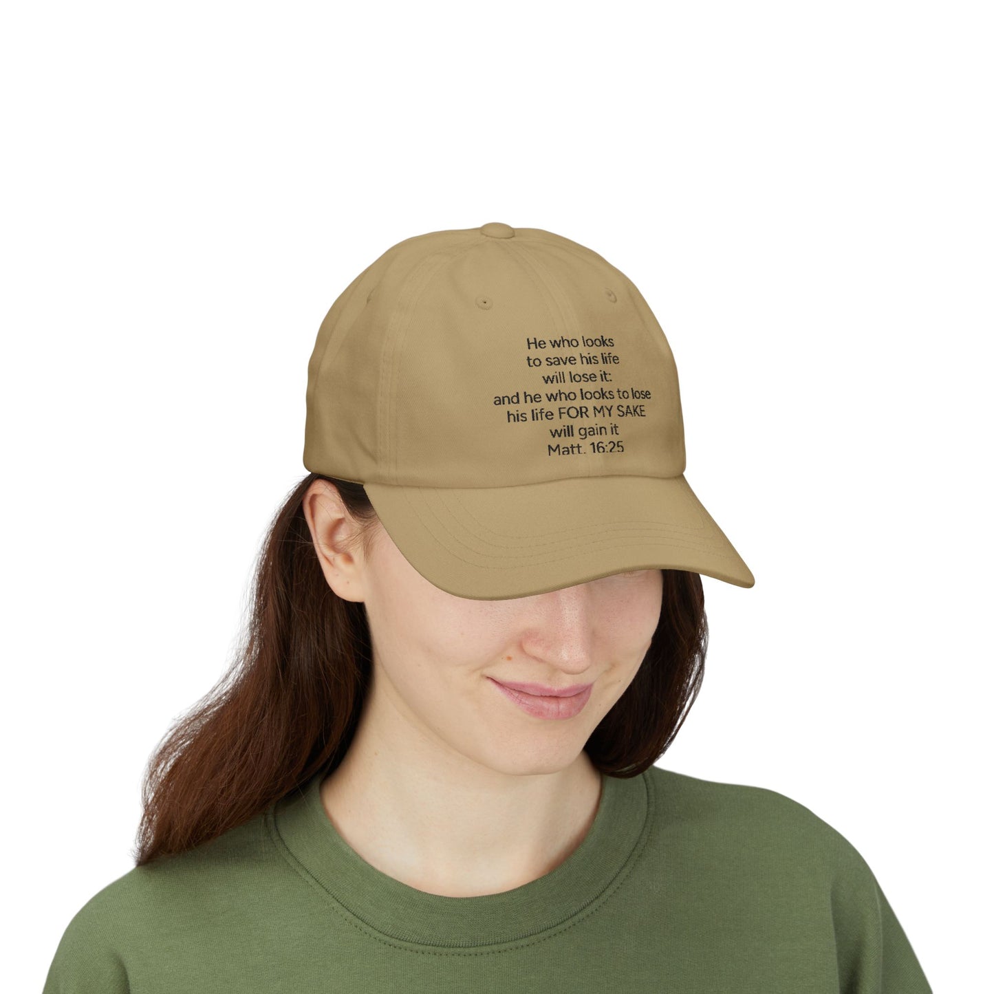 Christian Dad Cap – Matthew 16:25 Embroidered Baseball Hat