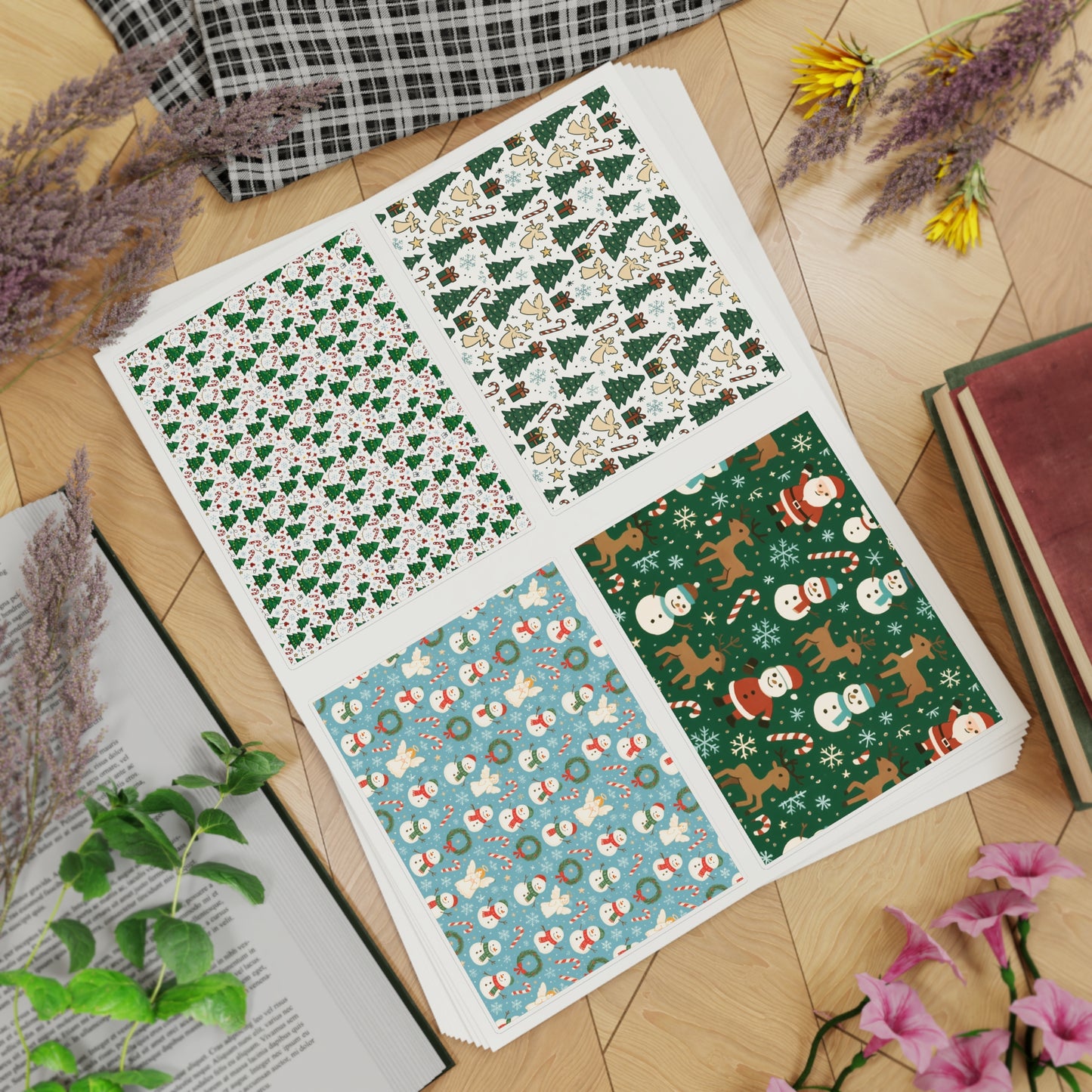 Holographic Holiday Sticker Sheets — 10-Pack Christmas Window Decals