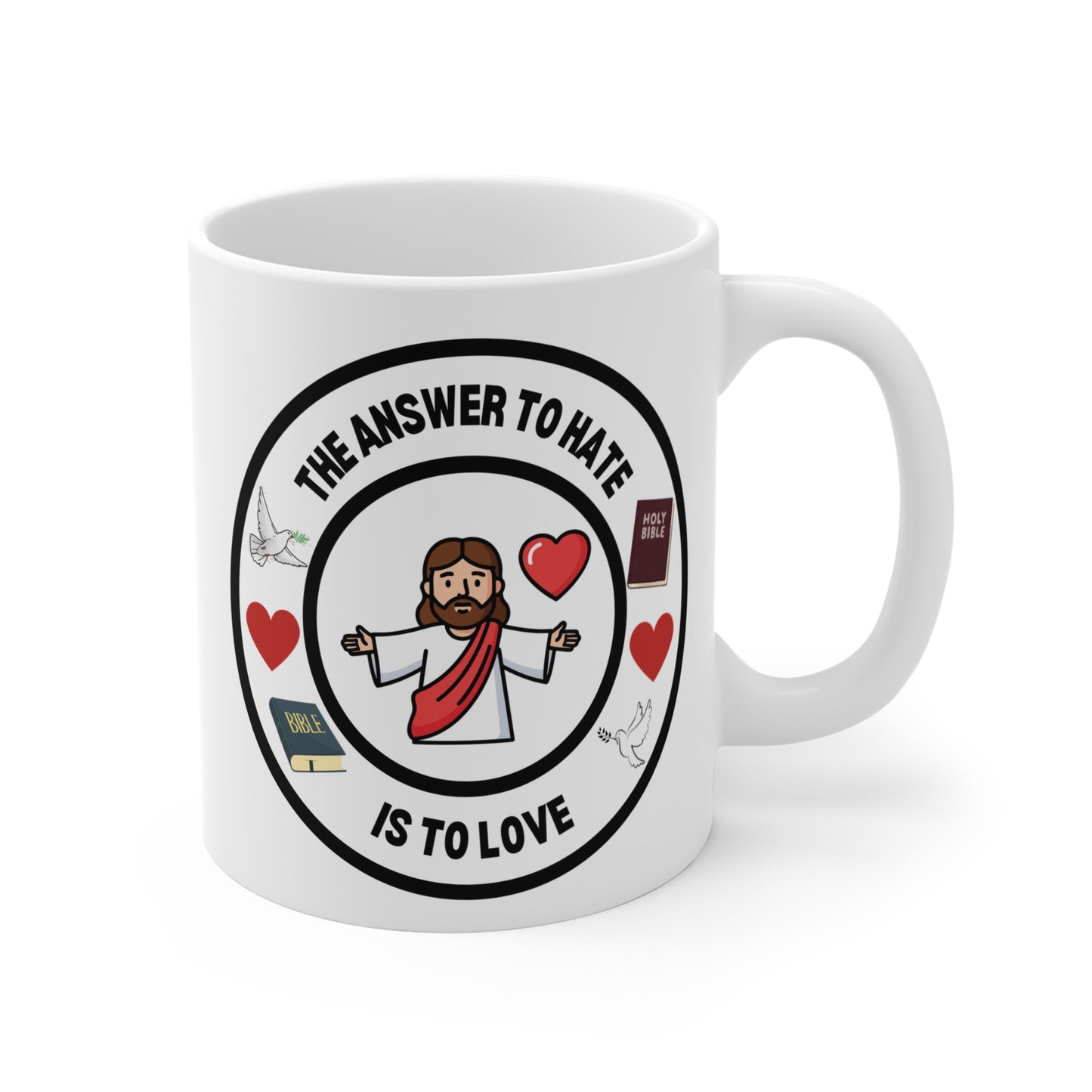 Christian Love 11oz Mug with Jesus and Peace Design