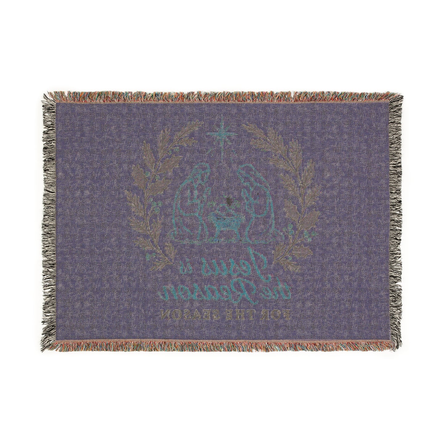 Jesus Is the Reason Woven Blanket — Nativity Christmas Throw