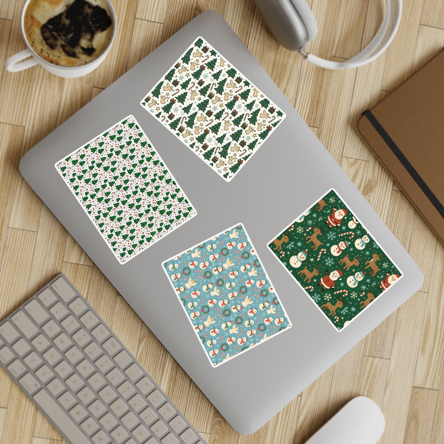 Holographic Holiday Sticker Sheets — 10-Pack Christmas Window Decals