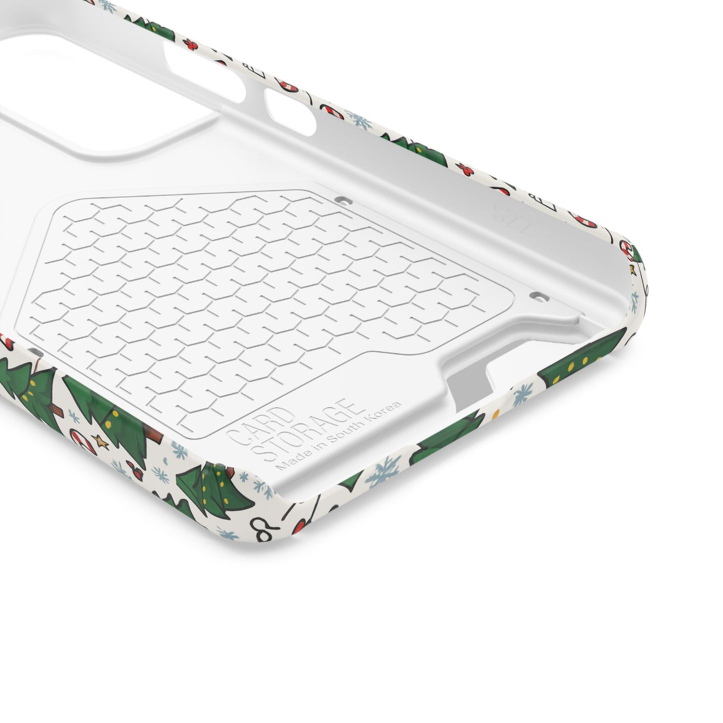 Festive Christmas Trees Phone Card Case – Holiday Candy Cane & Gift Pattern