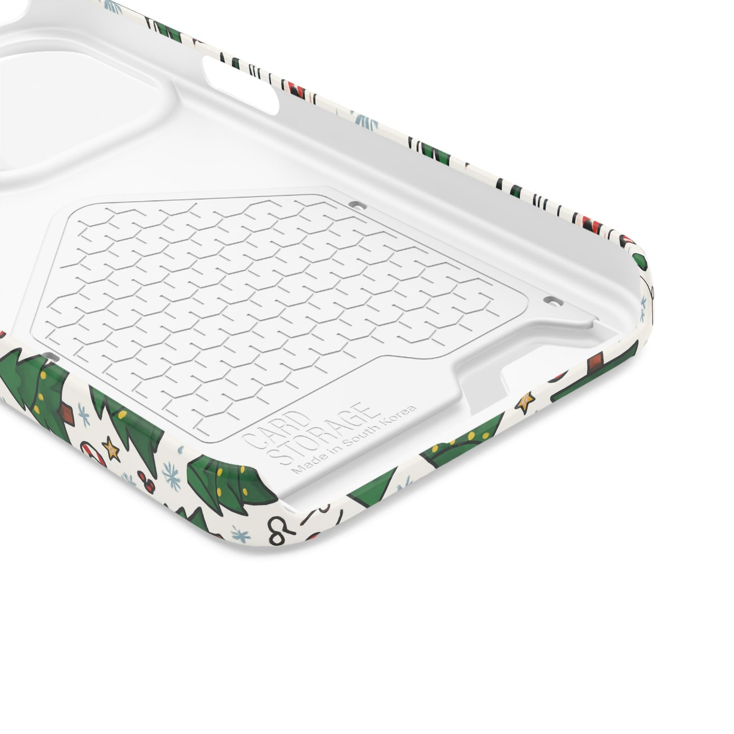 Festive Christmas Trees Phone Card Case – Holiday Candy Cane & Gift Pattern