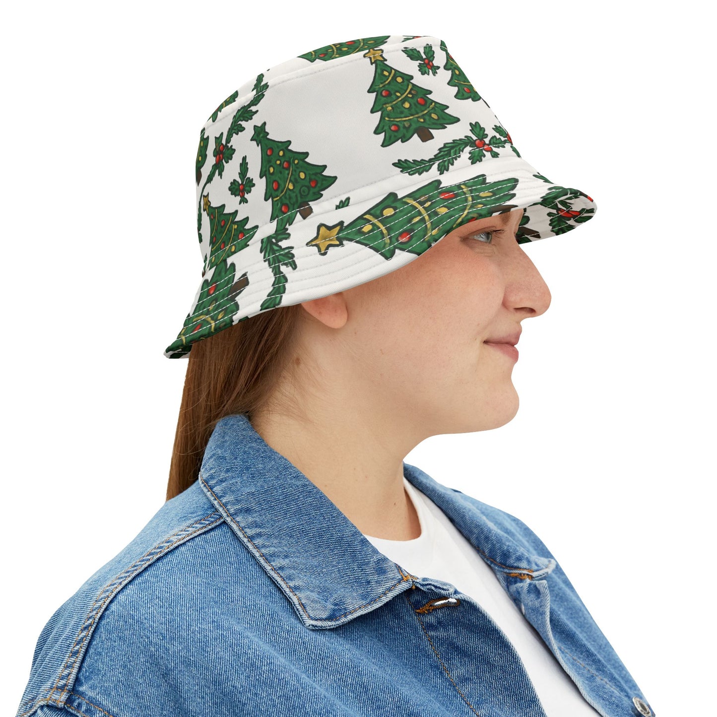 Christmas Tree Pattern Bucket Hat