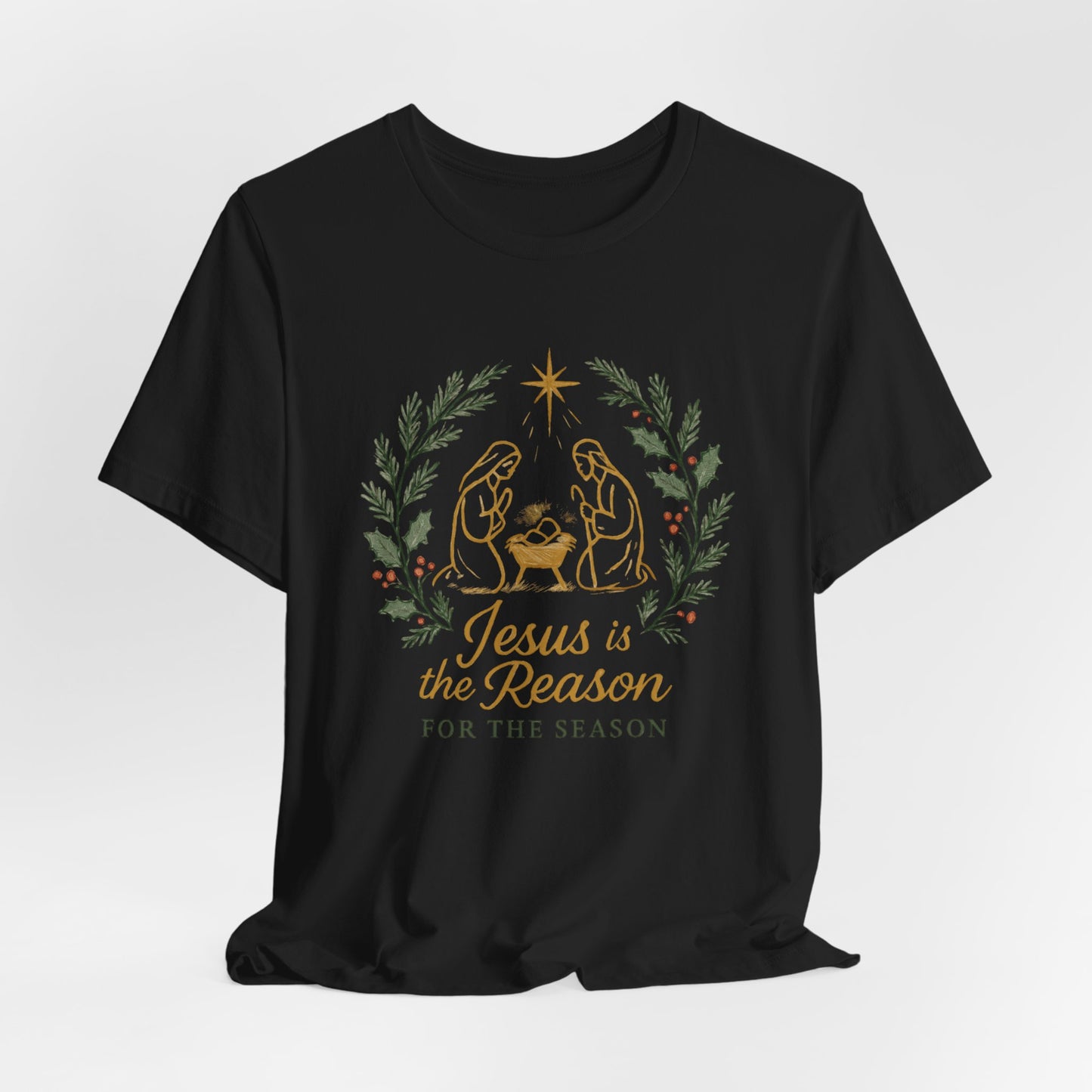 Jesus Is the Reason T-Shirt — Nativity Christmas Faith Tee