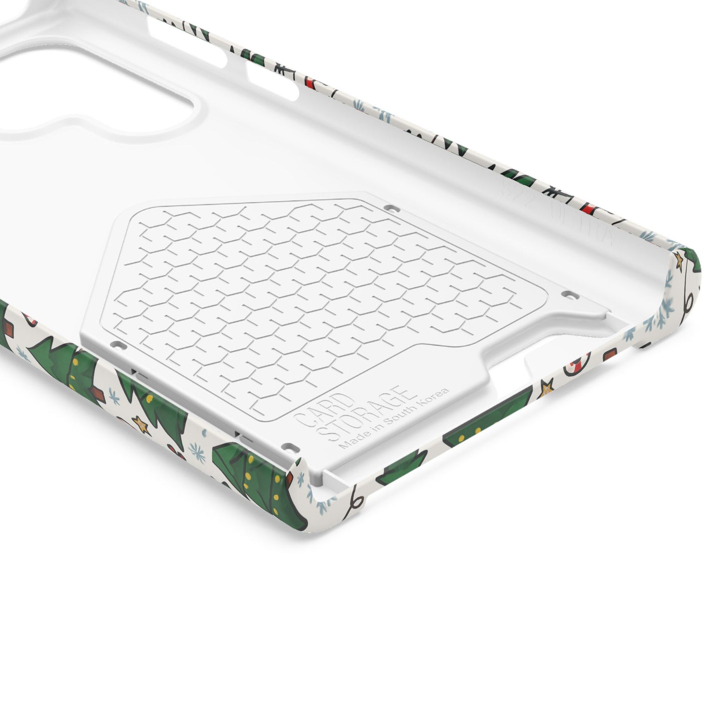 Festive Christmas Trees Phone Card Case – Holiday Candy Cane & Gift Pattern