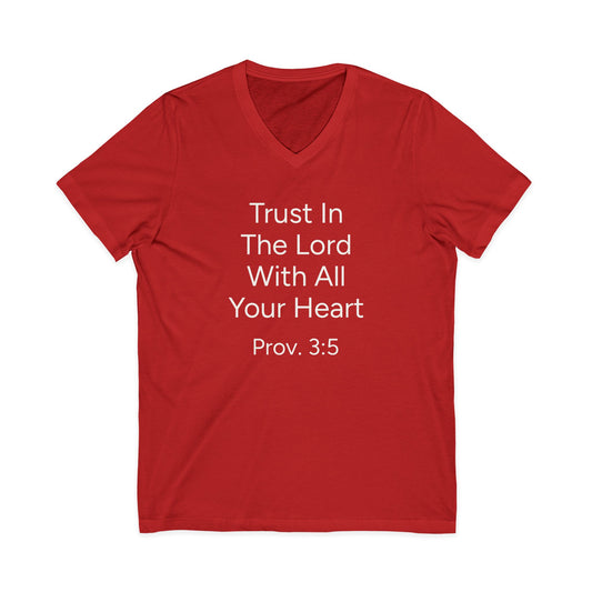 Christian Inspirational V-Neck Tee - Trust In The Lord
