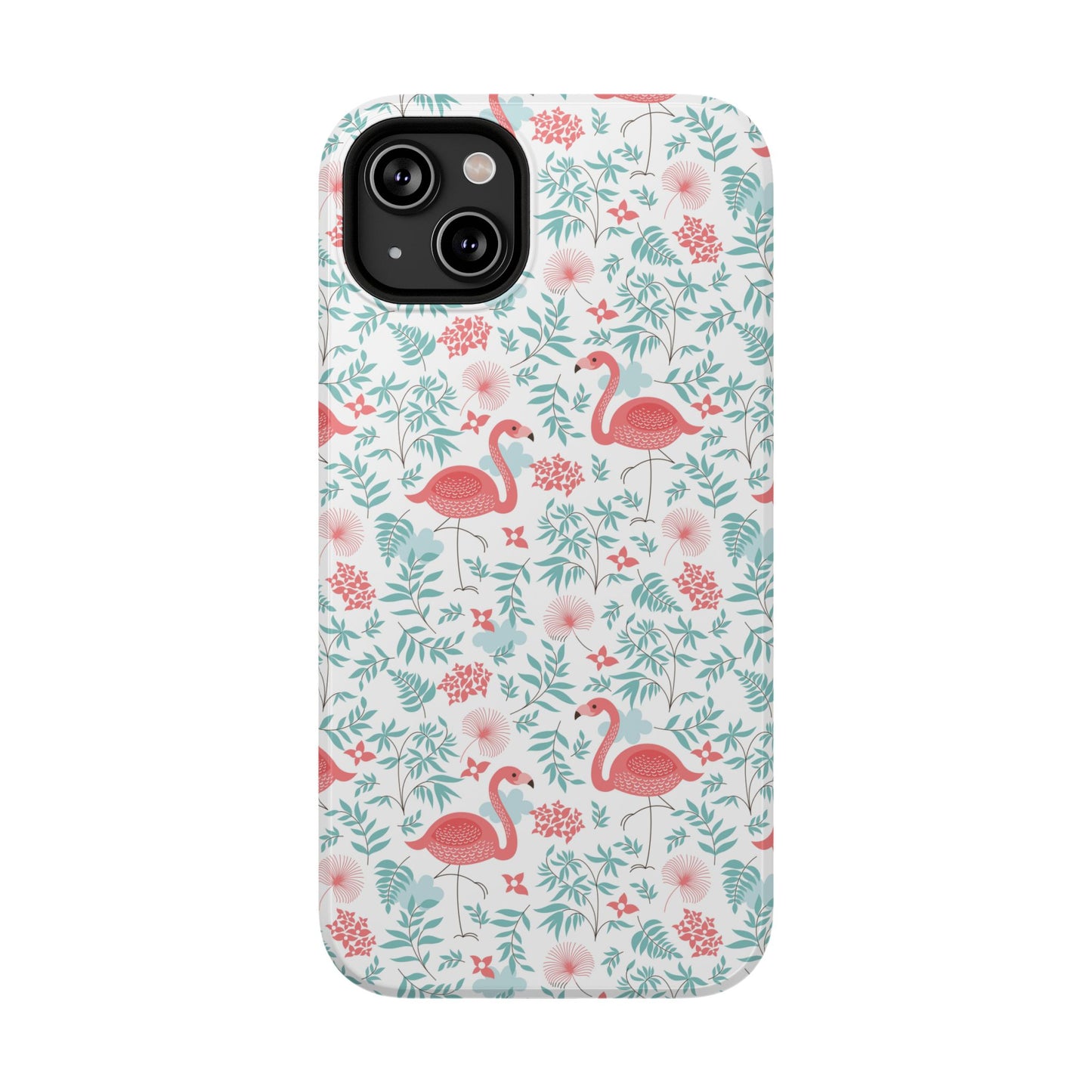 Flamingo Floral Impact Phone Case — Shockproof Protective Cover with Pink Flamingo & Botanical Pattern