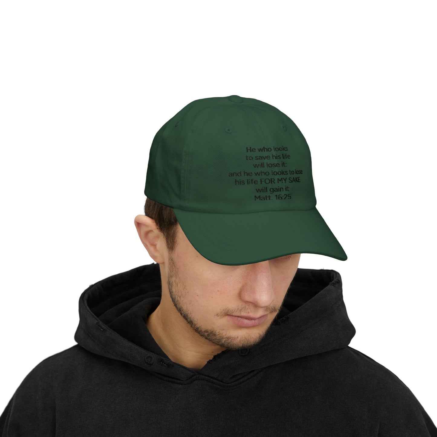 Christian Dad Cap – Matthew 16:25 Embroidered Baseball Hat