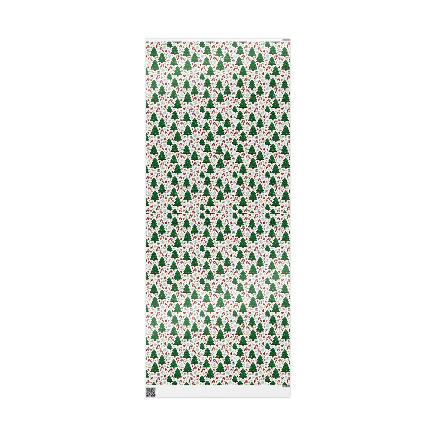 Christmas Trees & Candy Canes Wrapping Paper Roll — Festive Holiday Gift Wrap