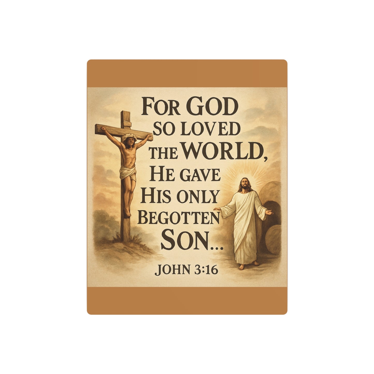 God So Loved the World Metal Art Sign — Jesus Scripture Wall Decor
