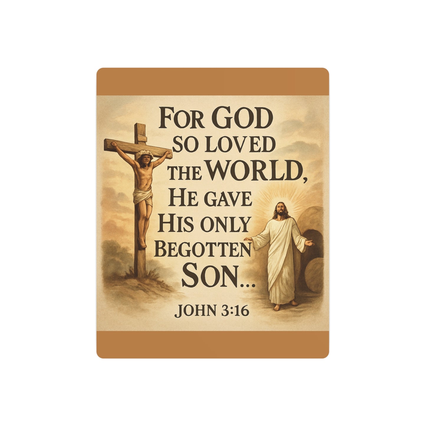 God So Loved the World Metal Art Sign — Jesus Scripture Wall Decor