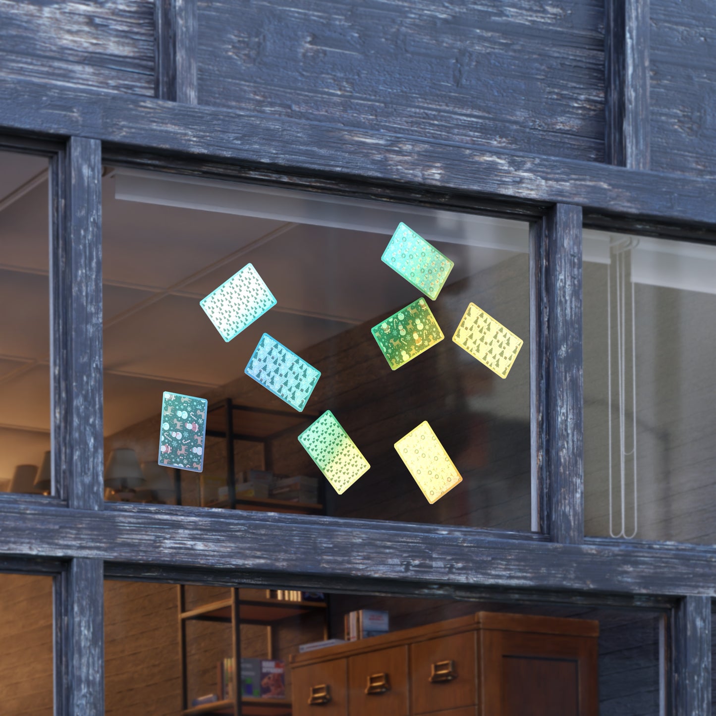 Holographic Holiday Sticker Sheets — 10-Pack Christmas Window Decals