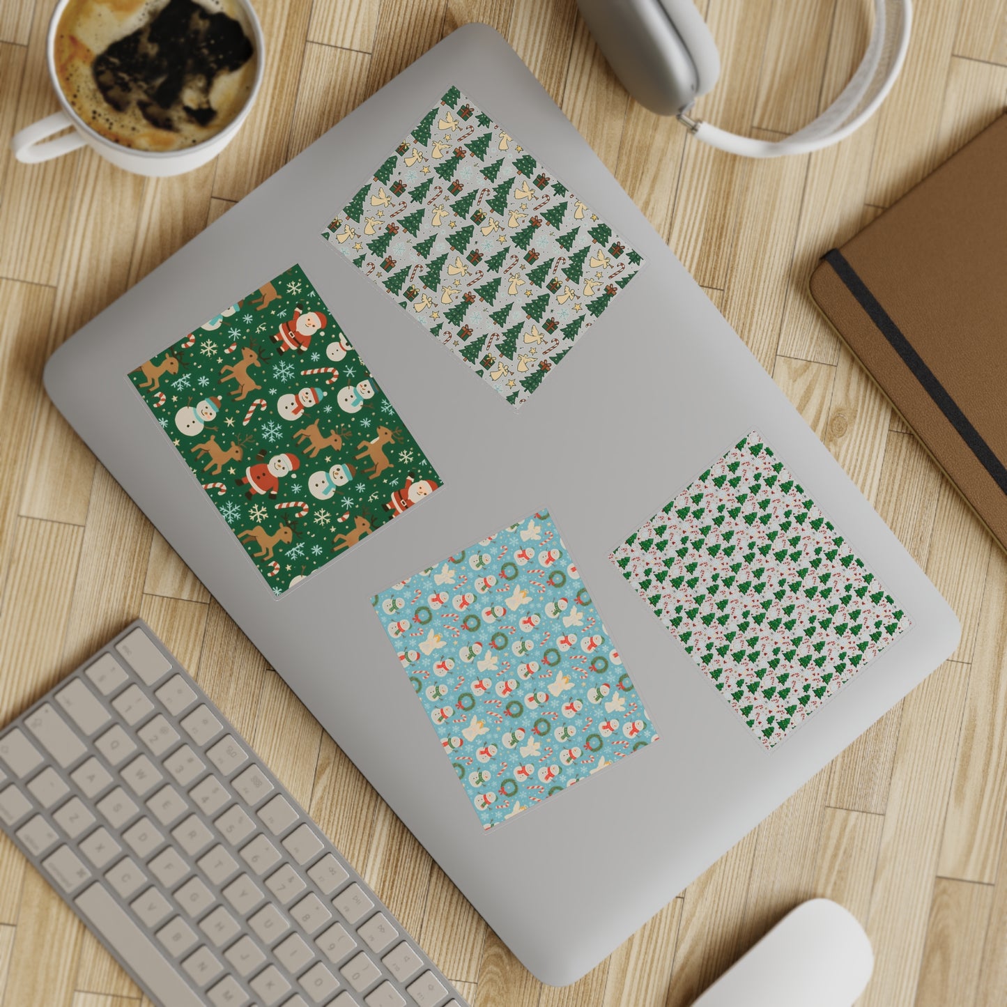 Holographic Holiday Sticker Sheets — 10-Pack Christmas Window Decals