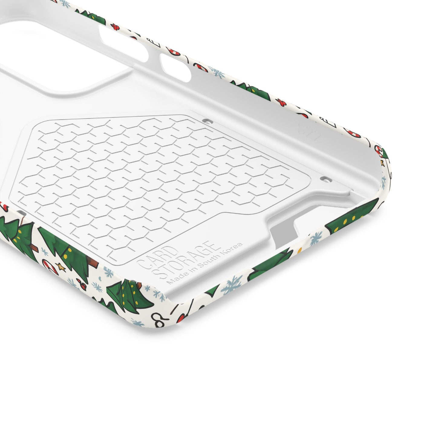 Festive Christmas Trees Phone Card Case – Holiday Candy Cane & Gift Pattern