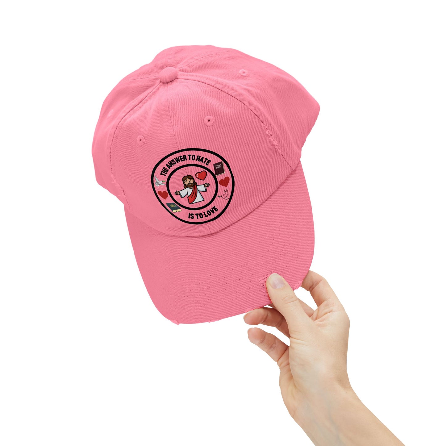 Distressed Cap - The Answer to Hate is to Love