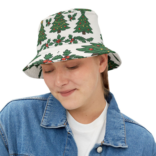 Christmas Tree Pattern Bucket Hat