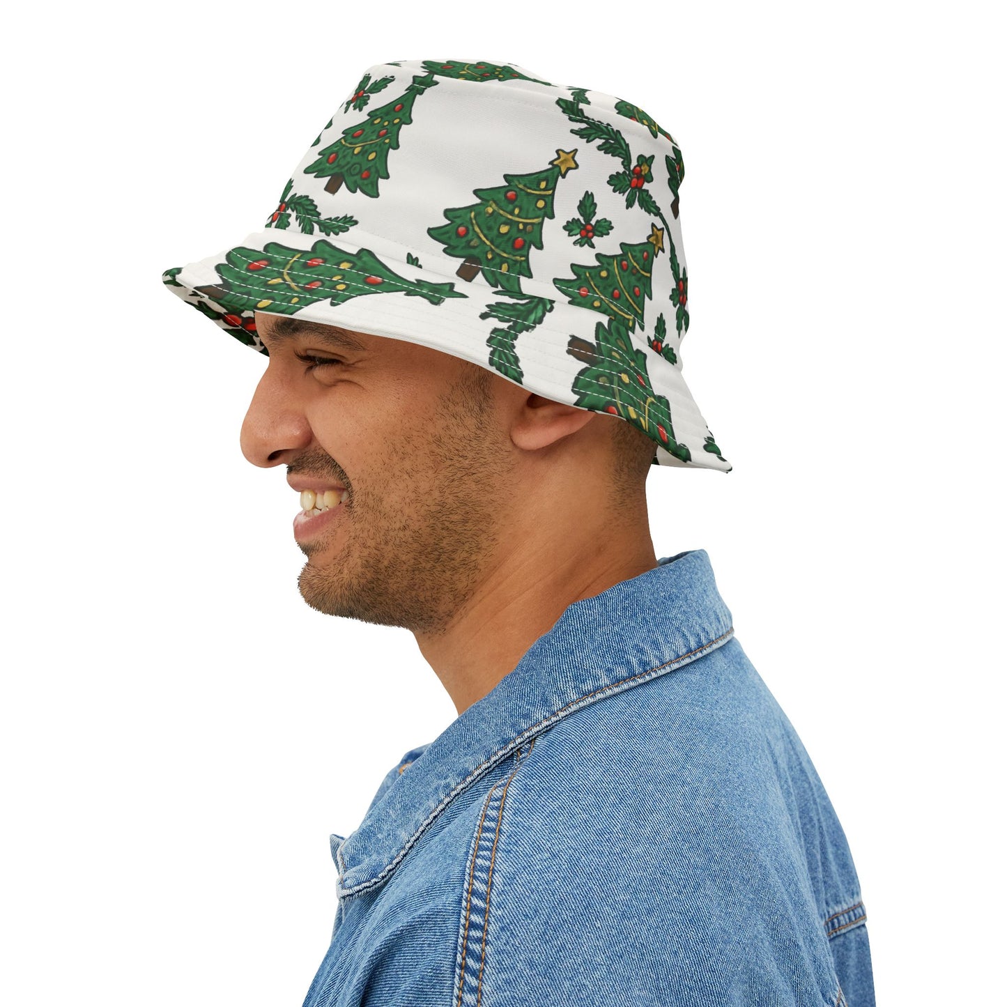 Christmas Tree Pattern Bucket Hat