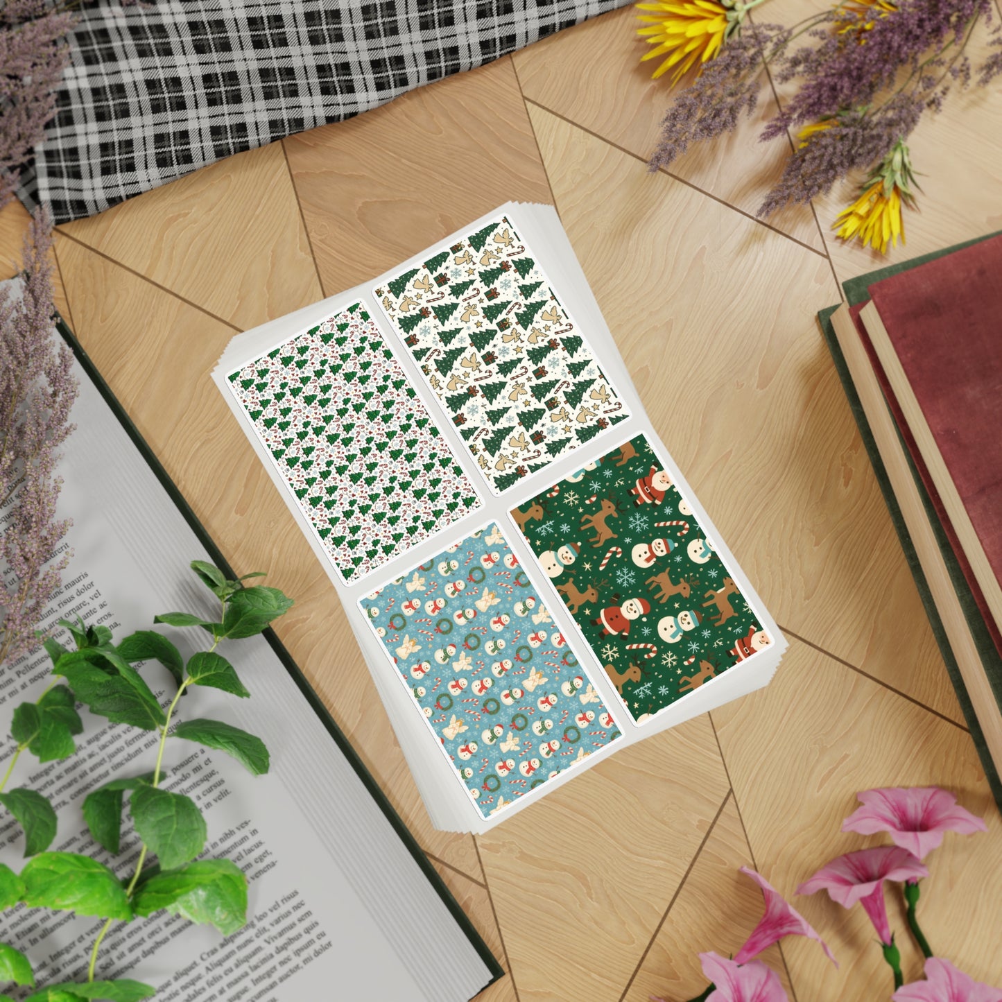 Holographic Holiday Sticker Sheets — 10-Pack Christmas Window Decals