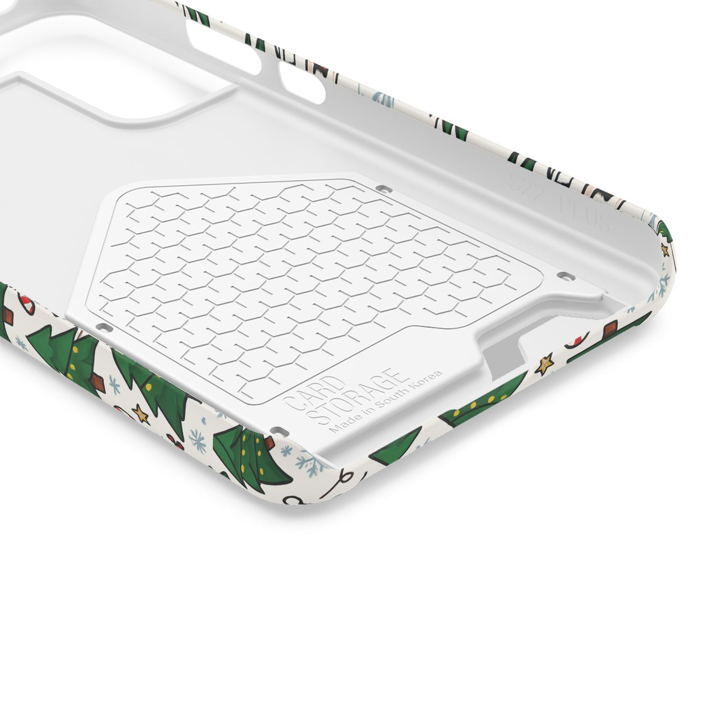 Festive Christmas Trees Phone Card Case – Holiday Candy Cane & Gift Pattern