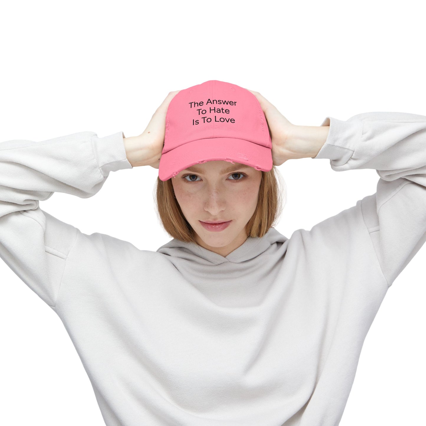 Distressed Cap - The Answer To Hate Is To Love