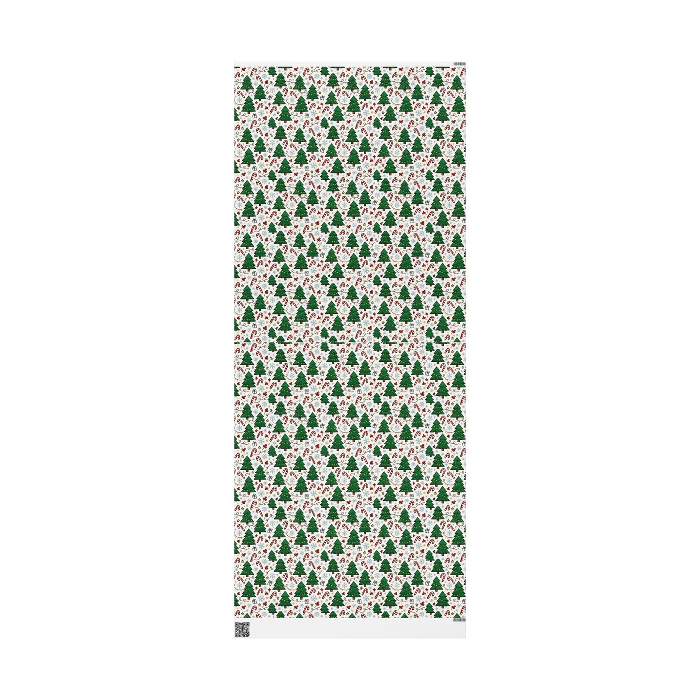 Christmas Trees & Candy Canes Wrapping Paper Roll — Festive Holiday Gift Wrap