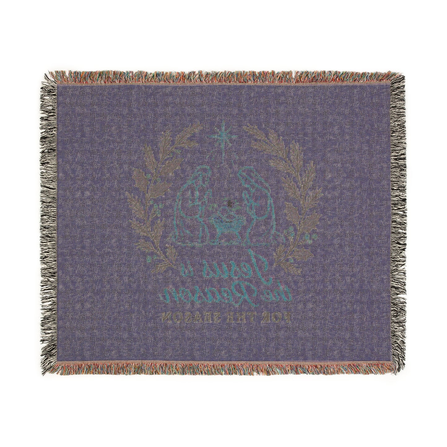 Jesus Is the Reason Woven Blanket — Nativity Christmas Throw