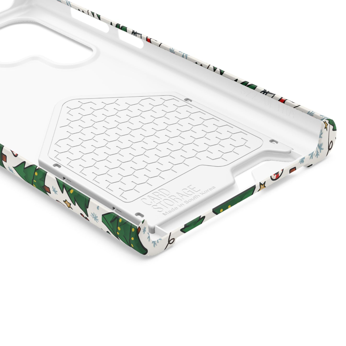 Festive Christmas Trees Phone Card Case – Holiday Candy Cane & Gift Pattern