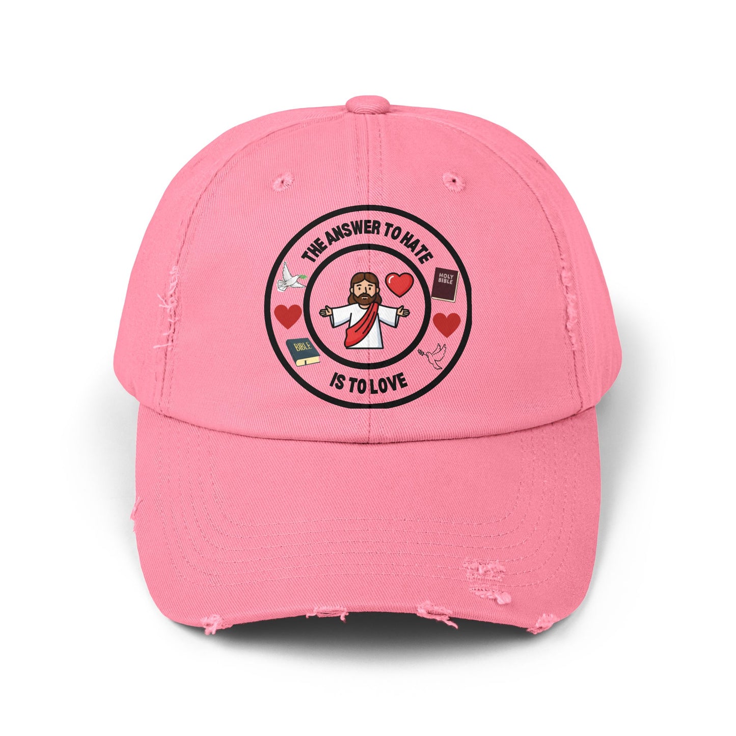 Distressed Cap - The Answer to Hate is to Love