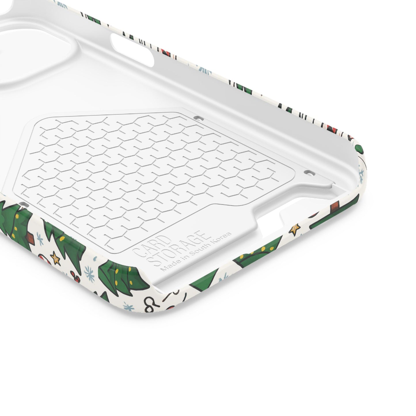 Festive Christmas Trees Phone Card Case – Holiday Candy Cane & Gift Pattern