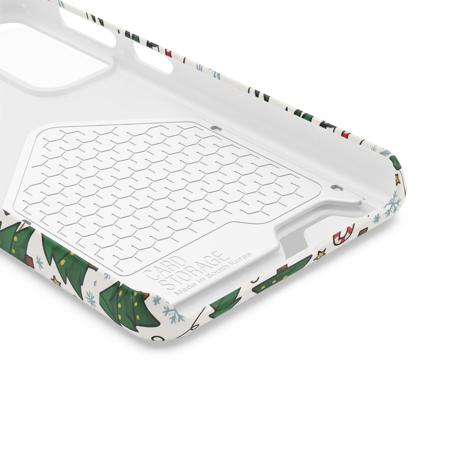 Festive Christmas Trees Phone Card Case – Holiday Candy Cane & Gift Pattern