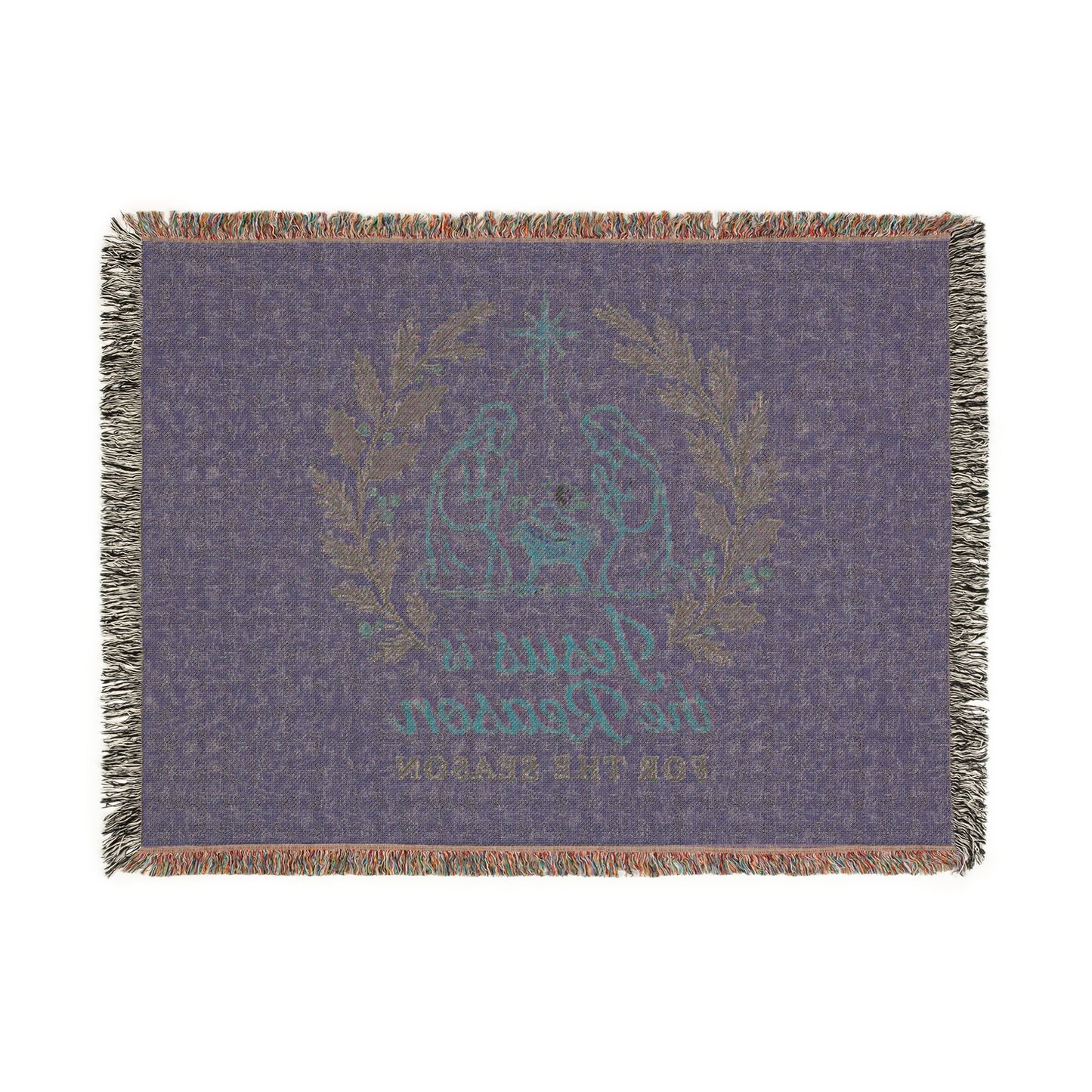 Jesus Is the Reason Woven Blanket — Nativity Christmas Throw